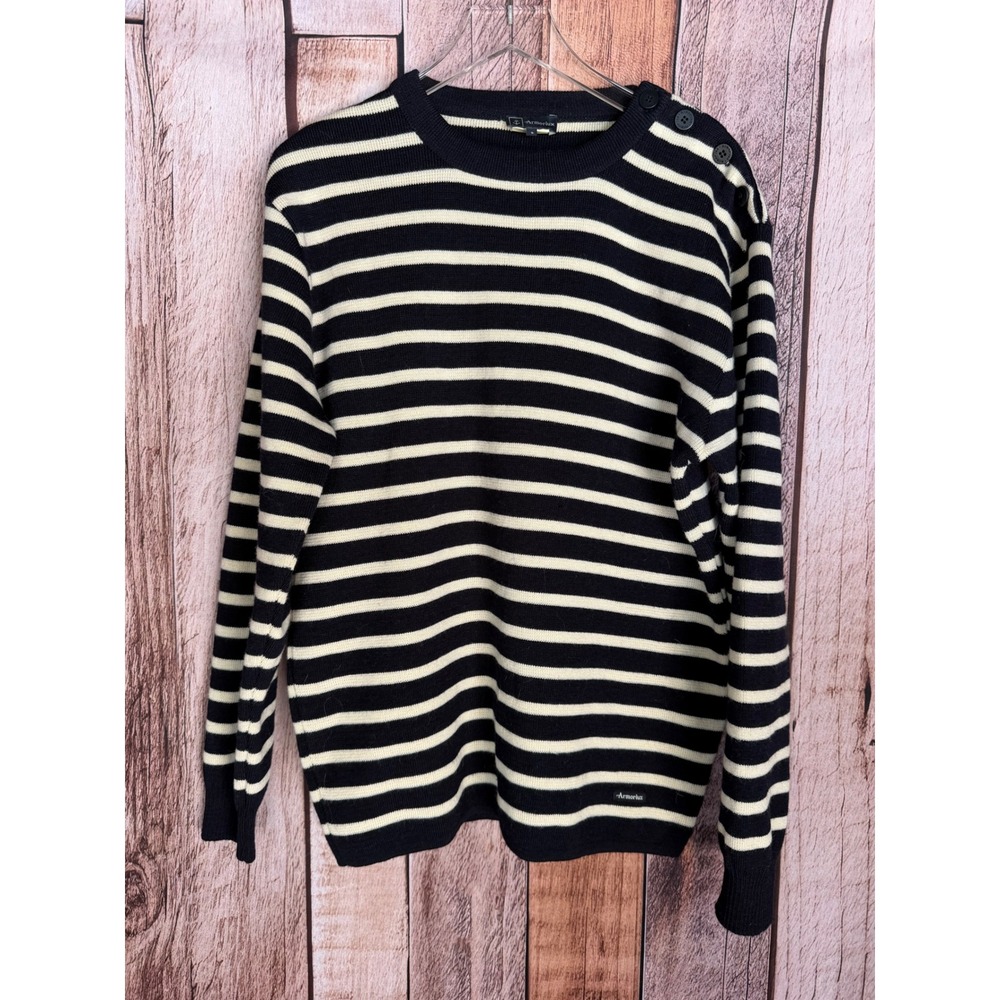 Armor-Lux Breton Striped Wool Sweater Coastal Nautical French Size 5 US XXL